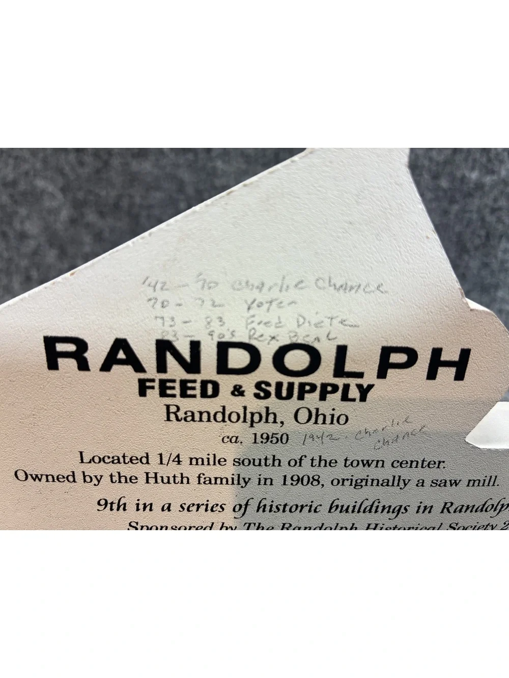 Forget-Me-Knot Randolph Feed Supply Miniature Building Collectible 2003 Numbered